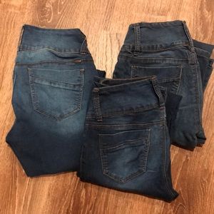 Three pair of YMI Love jeans size 5.